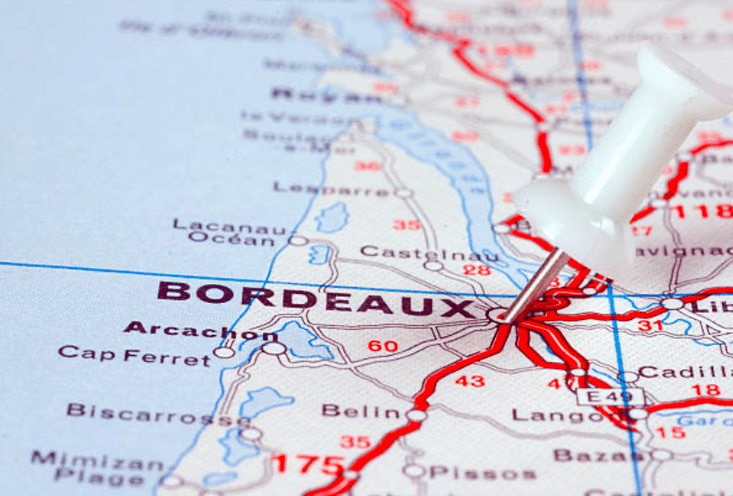 Carte géographique de Bordeaux