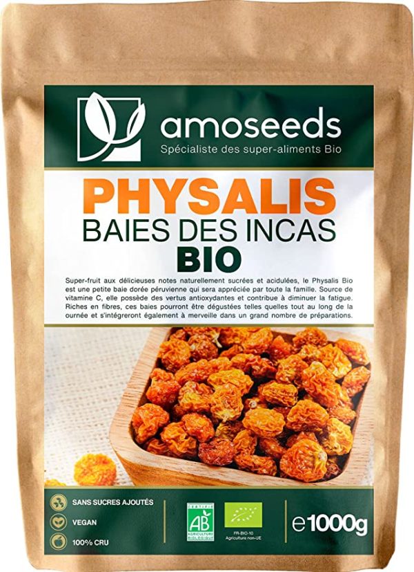 PHYSALIS (BAIES DES INCAS) BIO 1KG amoseeds marque française spécialiste des super-aliments Bio