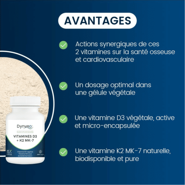 avantages vitamine D3 K2 vegan de dynveo laboratoire français