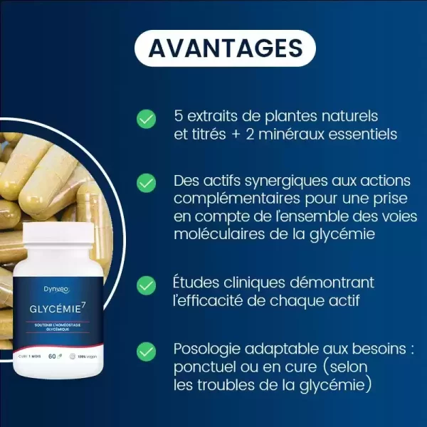 Avantages compléments alimentaires glycemie7 dynveo laboratoire français