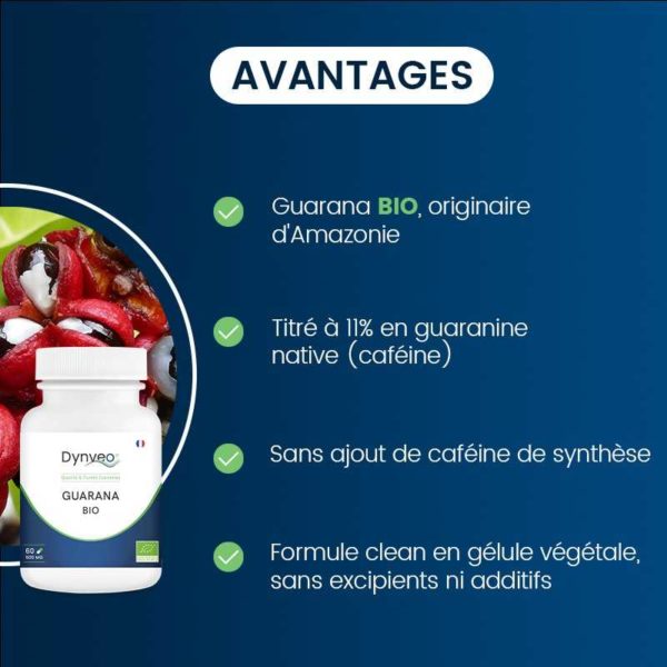 avantages compléments alimentaires guarana bio dynveo laboratoire français
