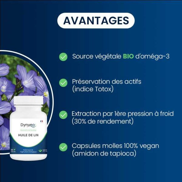 avantages compléments alimentaires huile de lin bio dynveo laboratoire français