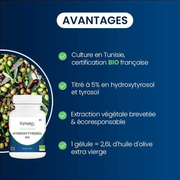 compléments alimentaires hydroxytyrosol extrait d'olive bio dynveo laboratoire français